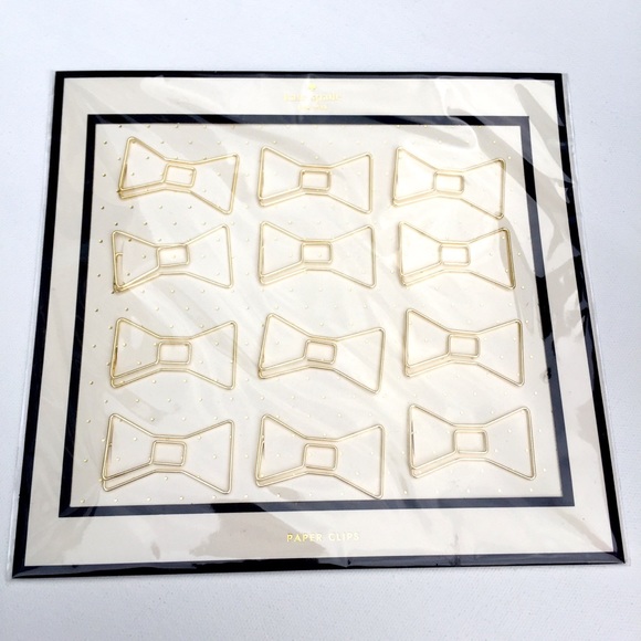 LAST 1! New Kate Spade Gold Bow Paper Clips - Picture 3 of 4